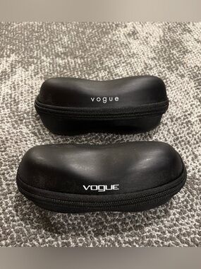 Bundle of Two Vogue Black Eyeglass Hard Shell Glasses Cases